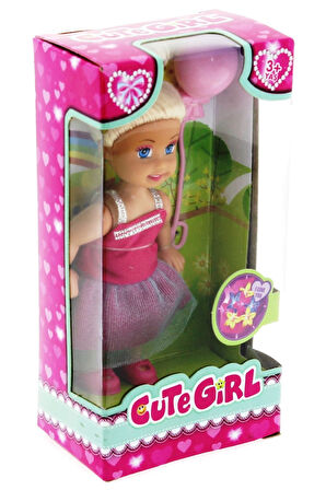 Cute Girl Pembe Balonlu Sarışın Mini Bebek Kız Erkek Çocuk Oyuncak Eğitici Oyuncaklar