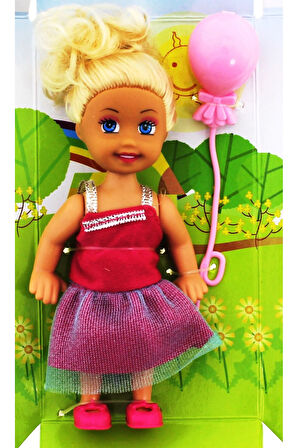 Cute Girl Pembe Balonlu Sarışın Mini Bebek Kız Erkek Çocuk Oyuncak Eğitici Oyuncaklar