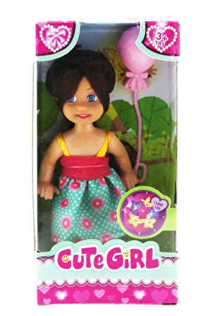 Cute Girl Pembe Balonlu Kumral Mini Bebek Kız Erkek Çocuk Oyuncak Eğitici Oyuncaklar