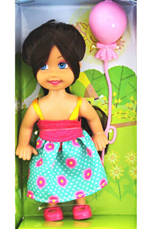 Cute Girl Pembe Balonlu Kumral Mini Bebek Kız Erkek Çocuk Oyuncak Eğitici Oyuncaklar