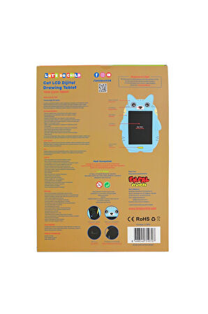 LC-31070 Kedi Çizim Tableti 8.5 inç Kız Erkek Çocuk Oyuncak Eğitici Oyuncaklar