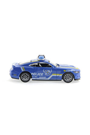 Die Cast Çek Bırak Metal Mavi Polis Arabası Kız Erkek Çocuk Oyuncak Eğitici Oyuncaklar