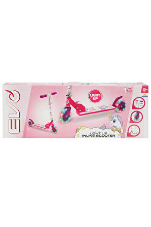 Evo 2 Tekerlekli Katlanabilir Unicorn Inline Işıklı Scooter Kız Erkek Çocuk Oyuncak Eğitici Oyuncakl