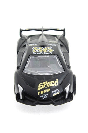 Die Cast Çek Bırak Metal Siyah Yarış Arabası 86 Kız Erkek Çocuk Oyuncak Eğitici Oyuncaklar