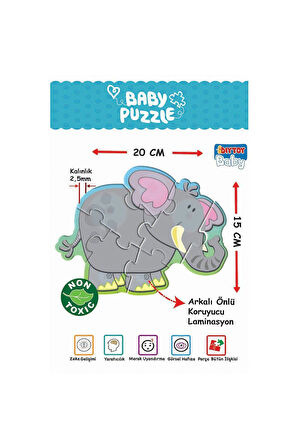 1703 Dıytoy, Baby Puzzle-Benim İlk Hayvanlar Kız Erkek Çocuk Oyuncak Eğitici Oyuncaklar