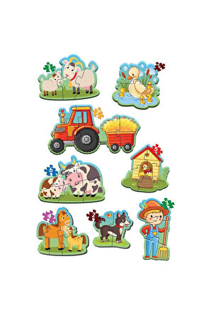 1734 Dıytoy, Baby Puzzle- İlk Çiftlik Puzzle Kız Erkek Çocuk Oyuncak Eğitici Oyuncaklar