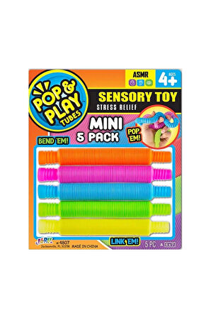 04807 -SUN-JRU-POP PLAY TUBES DUYUSAL STRES OYUNCAĞI MİNİ 5Lİ Kız Erkek Çocuk Oyuncak Eğitici Oyunca