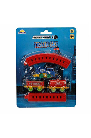 2559 Maxx Wheels Mini Tren Seti 11 Parça -Sunman Kız Erkek Çocuk Oyuncak Eğitici Oyuncaklar