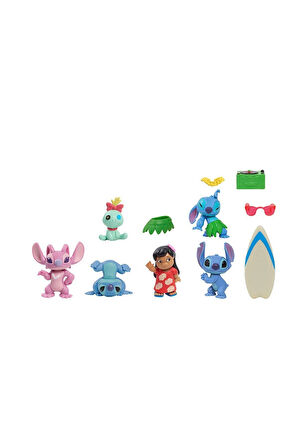 TTC41000 Stitch 6lı Mini Figür Set Kız Erkek Çocuk Oyuncak Eğitici Oyuncaklar