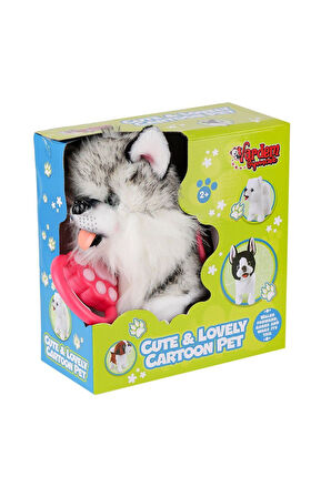 PR66302-26T Yürüyen Tasmalı Peluş Yürüyen Husky Kız Erkek Çocuk Oyuncak Eğitici Oyuncaklar