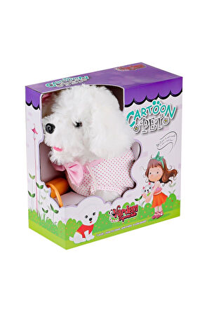 PFT-B025 Yürüyen Tasmalı Peluş Köpek Kız Erkek Çocuk Oyuncak Eğitici Oyuncaklar