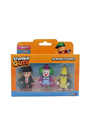 TUY23000 Stumble Guys 3lü Mini Figür Kız Erkek Çocuk Oyuncak Eğitici Oyuncaklar