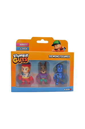 TUY23000 Stumble Guys 3lü Mini Figür Kız Erkek Çocuk Oyuncak Eğitici Oyuncaklar