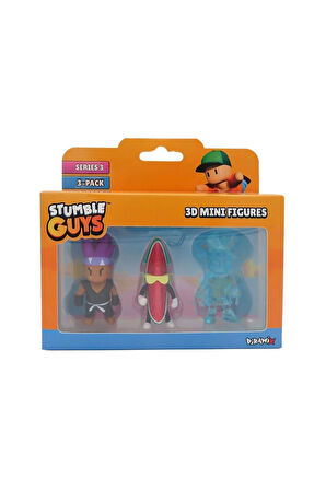 TUY23000 Stumble Guys 3lü Mini Figür Kız Erkek Çocuk Oyuncak Eğitici Oyuncaklar