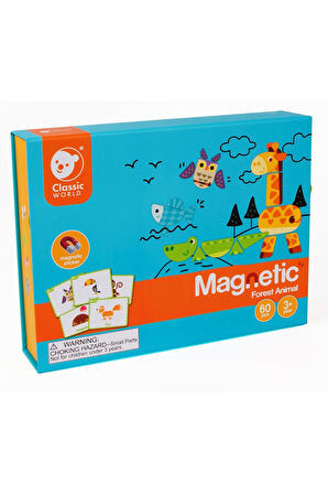 Öğretici Eğitici Oyuncaklar Ahşap Mıknatıslı Oyun Seti Ormanda Kız Erkek Çocuk Oyuncak
