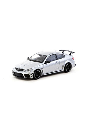 Tarmac Works 1/64 Mercedes-Benz C 63 AMG Coupé Black Series Silver Metallic Kız Erkek Çocuk Oyuncak