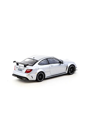 Tarmac Works 1/64 Mercedes-Benz C 63 AMG Coupé Black Series Silver Metallic Kız Erkek Çocuk Oyuncak