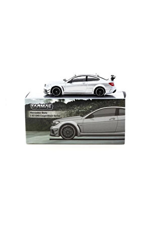 Tarmac Works 1/64 Mercedes-Benz C 63 AMG Coupé Black Series Silver Metallic Kız Erkek Çocuk Oyuncak
