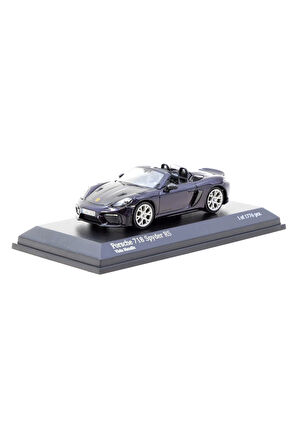 Tarmac Works x Minichamps 1/64 Porsche 718 Spyder RS Viola Metallic Kız Erkek Çocuk Oyuncak Eğitici