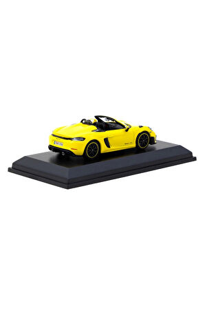 Tarmac Works x Minichamps 1/64 Porsche 718 Spyder RS Racing Yellow Kız Erkek Çocuk Oyuncak Eğitici O