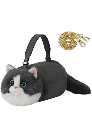 B&D Kedi El Çantası Gri Kız Erkek Çocuk Oyuncak Eğitici Oyuncaklar