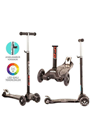 MAXİ TWİST IŞIKLI SCOOTER SİYAH Kız Erkek Çocuk Oyuncak Eğitici Oyuncaklar
