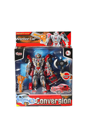 HW-668-1-2 Işıklı Dönüşebilen Robot Araba -Vardem Kız Erkek Çocuk Oyuncak Eğitici Oyuncaklar