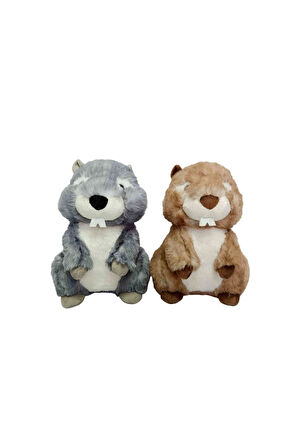 PB31609-23 Peluş Oturan Sincap 23cm - 1adet stokta olan gönderilir Kız Erkek Çocuk Oyuncak Eğitici O