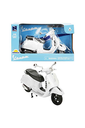 57243 SUN- Vespa GTS 300 Super Beyaz Motor 1:12 Kız Erkek Çocuk Oyuncak Eğitici Oyuncaklar