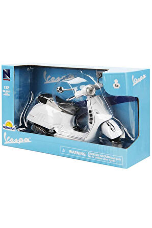 57243 SUN- Vespa GTS 300 Super Beyaz Motor 1:12 Kız Erkek Çocuk Oyuncak Eğitici Oyuncaklar