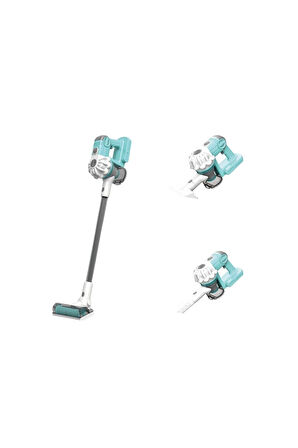 LS8807Q Vardem Dikey Elektrik Süpürgesi Kapalı Kutu Yeşil-Gri 3 in1 Kız Erkek Çocuk Oyuncak Eğitici