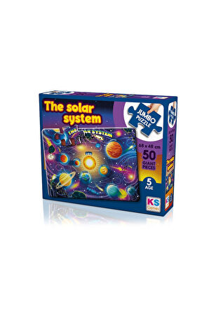 KS Jumbo Puzzle 50 Parça Planets Of Solar System Gezegenler Kız Erkek Çocuk Oyuncak Eğitici Oyuncakl