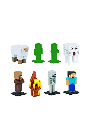 PMI MC2070 Minecraft 3D Figür Toppeez 8li Delüks Set Kız Erkek Çocuk Oyuncak Eğitici Oyuncaklar