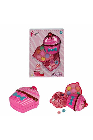 Cupcake Şekilli 2 Katlı Makyaj Güzellik Seti Kız Erkek Çocuk Oyuncak Eğitici Oyuncaklar