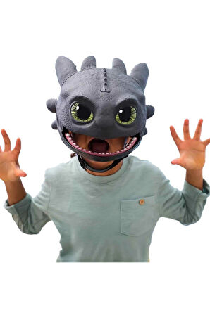 Ejderhayı Nasıl Eğitirsin? Toothless Sesli ve Işıklı Maske 38cm Kız Erkek Çocuk Oyuncak Eğitici Oyun
