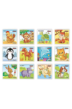 03 355 ANIMAL SERIES PUZZLE SET Kız Erkek Çocuk Oyuncak Eğitici Oyuncaklar