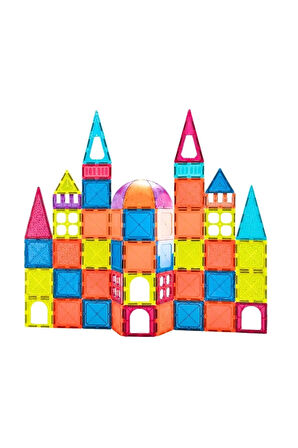 Magnetic Tiles 50 Parça Kız Erkek Çocuk Oyuncak Eğitici Oyuncaklar