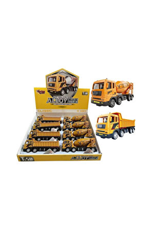 YH-711-55A-1A SÜRTMELİ METAL 1:50 SARI BETON Kız Erkek Çocuk Oyuncak Eğitici Oyuncaklar