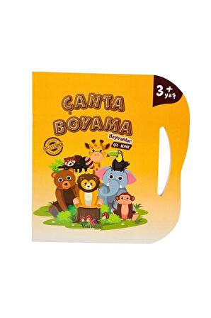 Çanta Kitap Boyama Kitabı Hayvanlar Kız Erkek Çocuk Oyuncak Eğitici Oyuncaklar