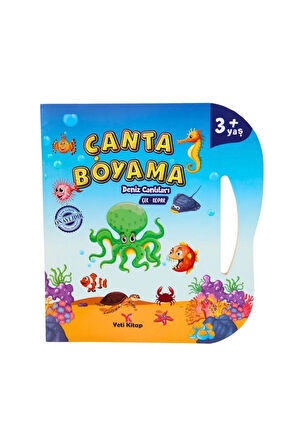 Çanta Kitap Boyama Kitabı Deniz Canlıları Kız Erkek Çocuk Oyuncak Eğitici Oyuncaklar