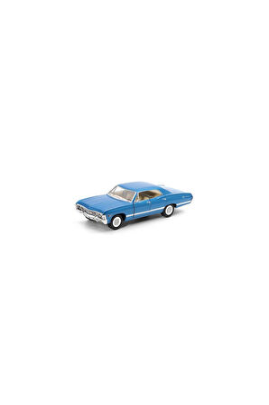 KT5418D MAVİ-SİYAH ÇEKBIRAK 1967 CHEVROLET IMPALA Kız Erkek Çocuk Oyuncak Eğitici Oyuncaklar