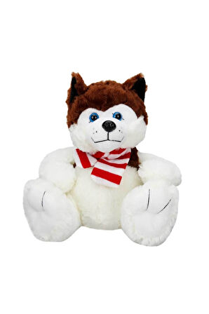1030 Oturan Husky Atkılı Köpek 30cm Kız Erkek Çocuk Oyuncak Eğitici Oyuncaklar