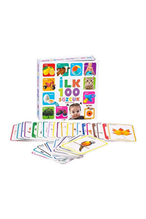 1482 Flash Cards İlk 100 Sözcük -Dıytoy Kız Erkek Çocuk Oyuncak Eğitici Oyuncaklar