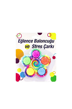Pop İt Renkli Stres Çarkı Kız Erkek Çocuk Oyuncak Eğitici Oyuncaklar
