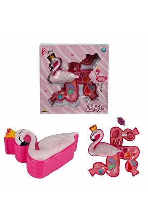 Flamingo Şekilli 3 Katlı Makyaj Güzellik Seti Kız Erkek Çocuk Oyuncak Eğitici Oyuncaklar