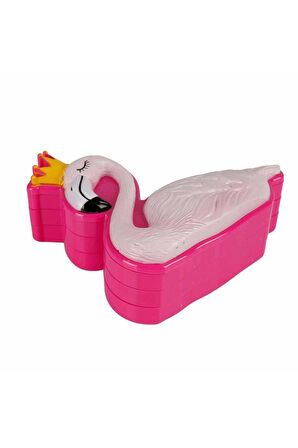Flamingo Şekilli 3 Katlı Makyaj Güzellik Seti Kız Erkek Çocuk Oyuncak Eğitici Oyuncaklar