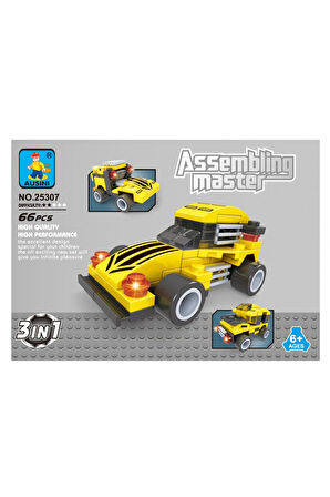 Ausini Assembling Master 3 in 1 66 Parça Arazi Araçları Kız Erkek Çocuk Oyuncak Eğitici Oyuncaklar