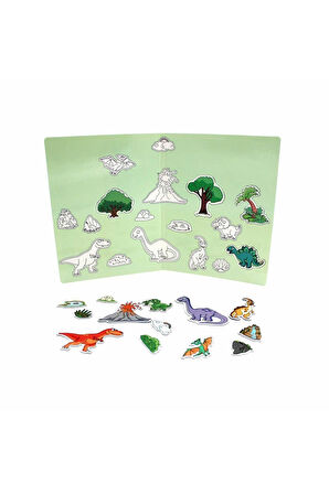 83915 Dino World Manyetik Hikaye Oluşturma Kız Erkek Çocuk Oyuncak Eğitici Oyuncaklar