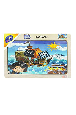 53/54/55/56 AHŞAP EĞİT.PUZZLE KORSAN Kız Erkek Çocuk Oyuncak Eğitici Oyuncaklar