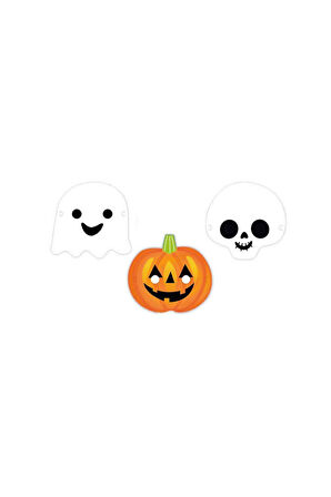 THW1730 Halloween Kağıt Maske 6adet, asorti Kız Erkek Çocuk Oyuncak Eğitici Oyuncaklar
